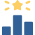 success (1) 1 bar graph with a star above the tallest middle column